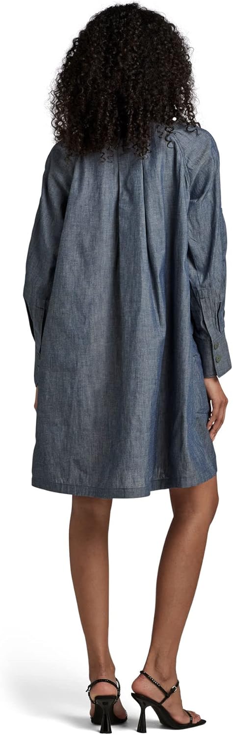 G-STAR Damen V-Neck Tunic Dress S Blau (Raw Denim D19054-d186-001), S Blau (Raw Denim D19054-d186-00