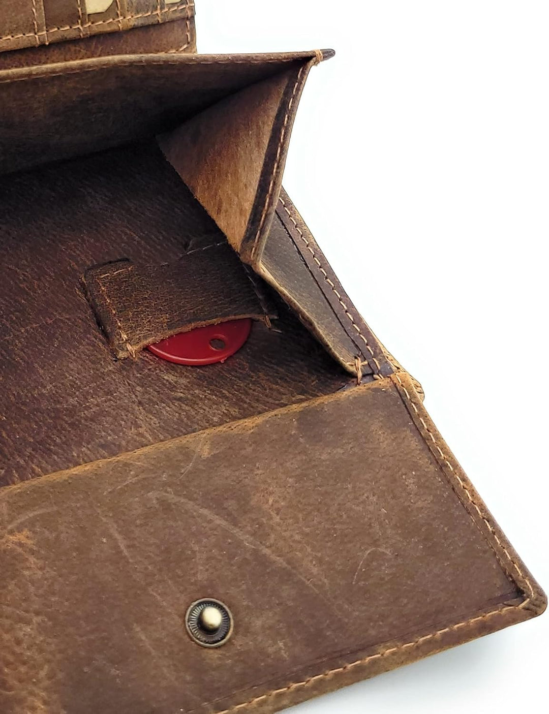 Jockey Club echt Leder Geldbörse Anglerbörse Portemonnaie mit RFID NFC Schutz Fisch Zander (braun),