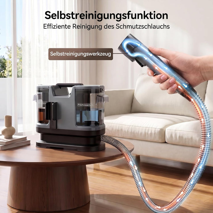 Lubluelu Upgrade Nasssauger Polsterreiniger Gerät mit 600 W – 22 kPa Teppichreiniger Waschsauger, tr