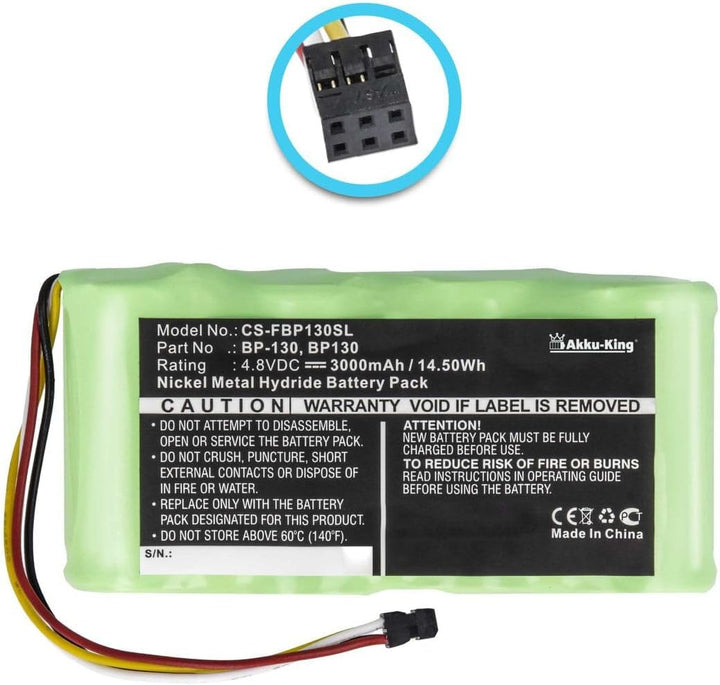 Akku-King Akku kompatibel mit Fluke BP130 - NI-Mh 3000mAh - für Fluke ScopeMeter 123, ScopeMeter 123
