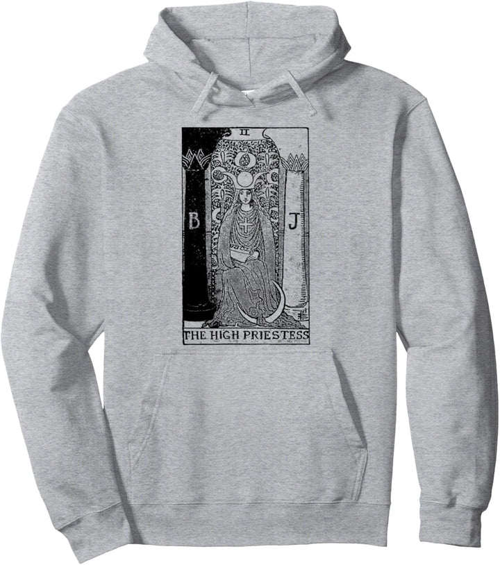 Vintage High Priestess Tarot Card Pullover Hoodie