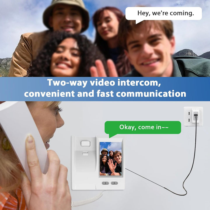 Video Door Phone System 4.5 Inch IPS Screen Wireless Doorbell with Camera Doorphone Telephone Style