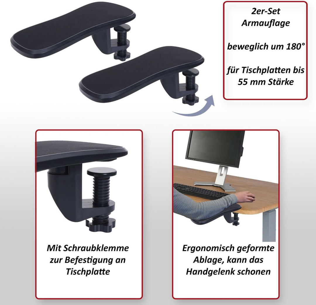 "Mendler 2er-Set Armauflage HWC-N75 ergonomisch verstellbar "