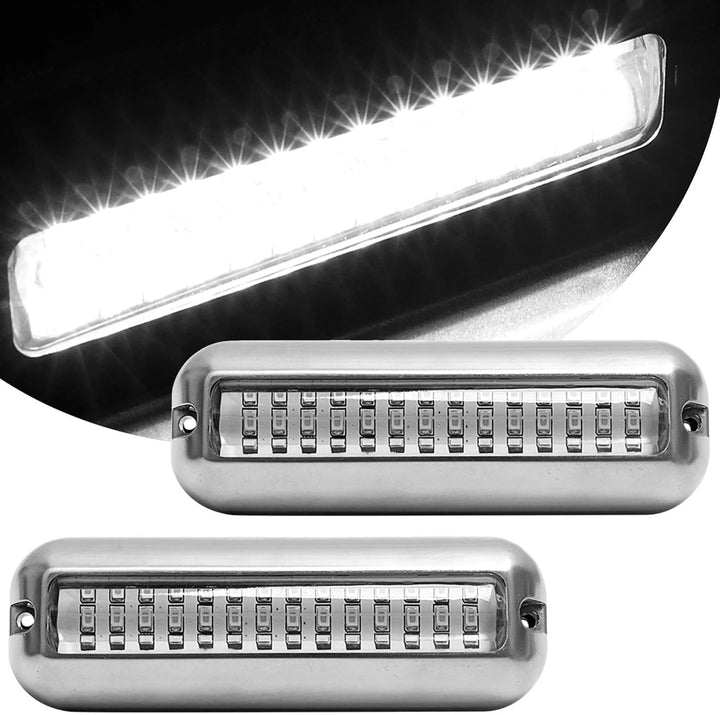 Greluma 2 Stk 42 LEDs DC 10-30 V Marine Pontons Unterwasser Boots Heckleuchte, wasserdichte IP68 Ede