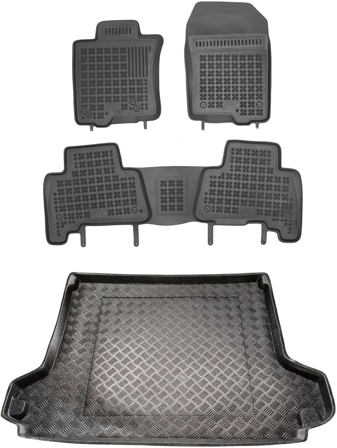 MOTOS Satz Gummifussmatten und PE Kofferraumwanne für Toyota Land Cruiser J150 2009-2017 Verbessern