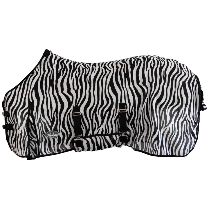 Marengos - Fliegendecke Zebra – feinmaschige Pferdedecke mit Bauch- & Schweiflatz – Schutz vor Insek