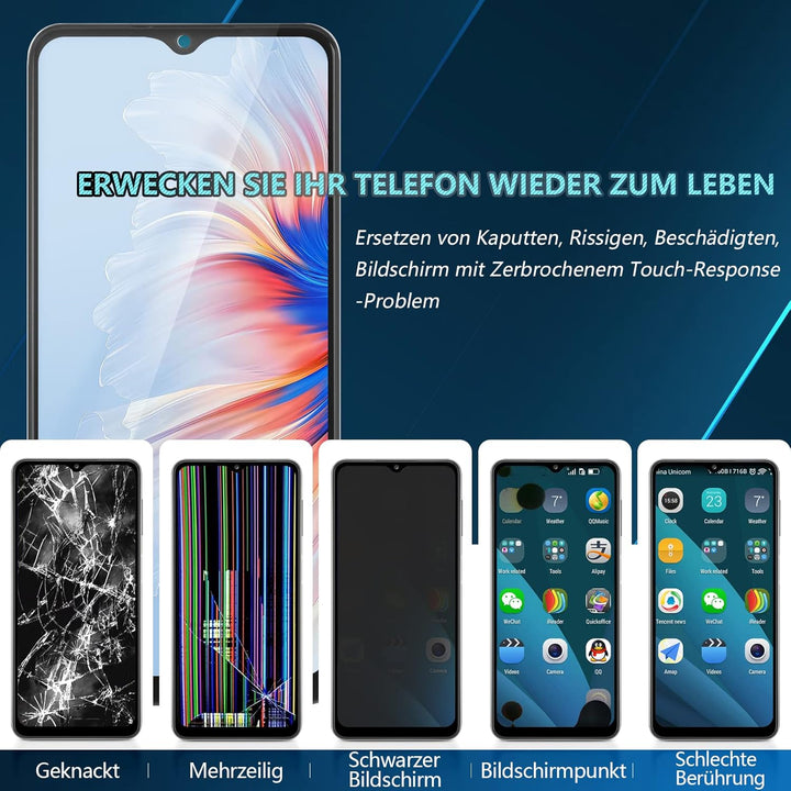 RongZy Display für Samsung Galaxy A02s A025U A025A A025V A205G LCD Bildschirmersatz Digitizer Touchs