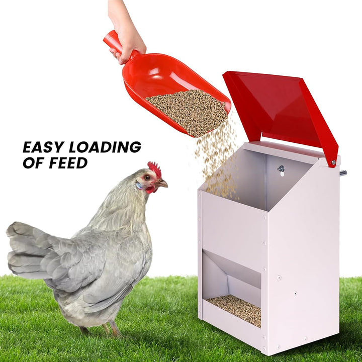 BREUAILY 4.5kg Futterautomat Hühner Hühnerfutter Automat Hängend Geflügelfutterautomaten mit Deckel