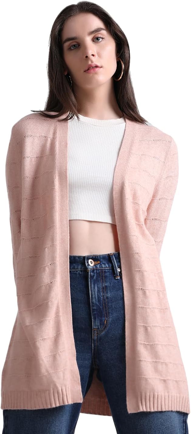 ONLY Damen Onlkatia Ls Struct Open Card Cc KNT Strickjacke S Rose Smoke/Detail:melange, S Rose Smoke