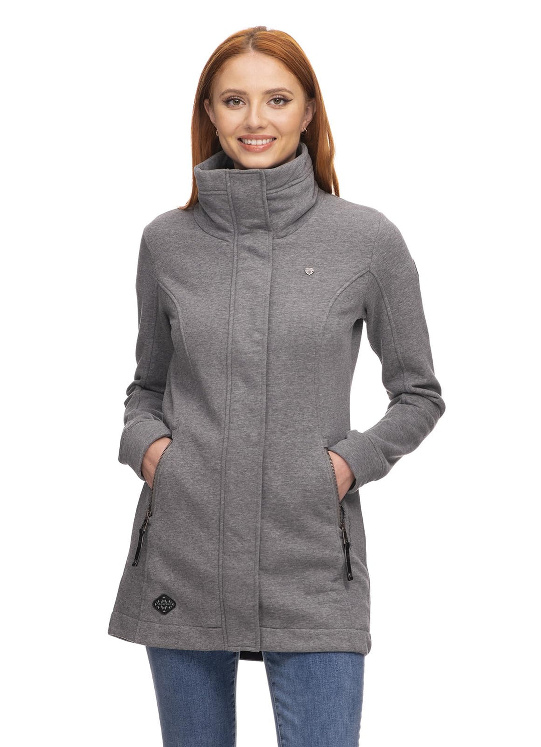 Ragwear LETRICE Damen Frauen Kapuzenjacke,Sweatjacke lang,Übergangs-Parka,Kapuze,Seitentaschen S Gre