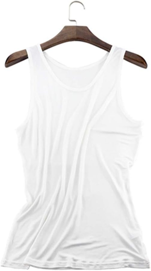 Herren Tank Top Tanktop aus 100% Natur Seide Sanft Komfortabel ärmelloses T-Shirts 3XL Marine, 3XL M