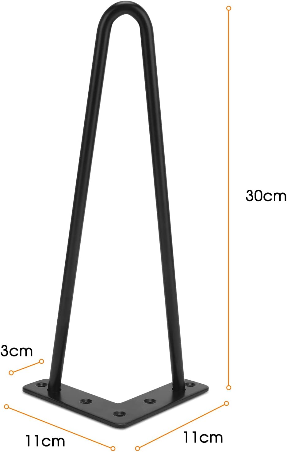 4er Set Hairpin Legs DIY Haarnadel Tischbeine Metall Möbelfüsse Möbelbein 2 Stangen Schreibtischbein
