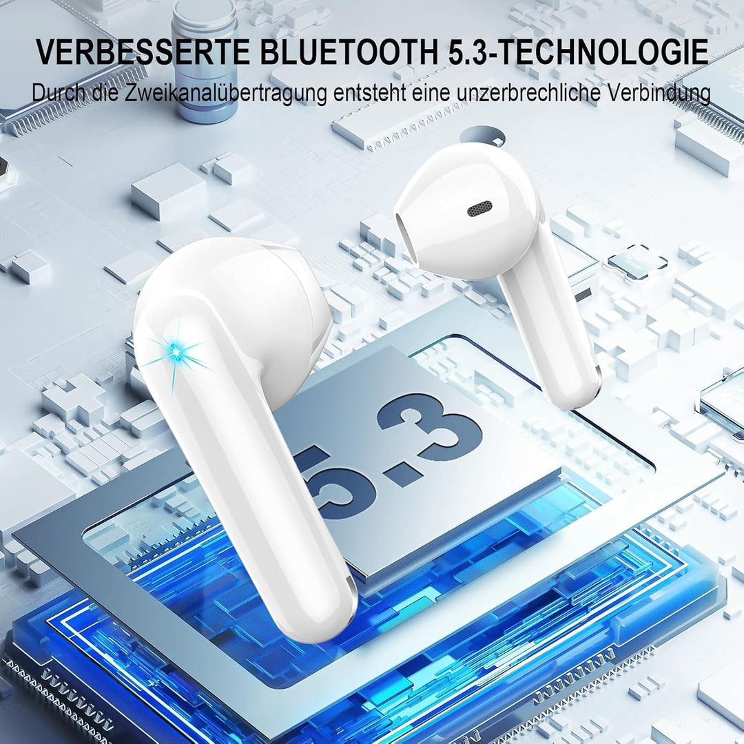 Bluetooth Kopfhörer, Kopfhörer Kabellos Bluetooth 5.3, Noise Cancelling In Ear Kopfhörer, IP7 Wasser