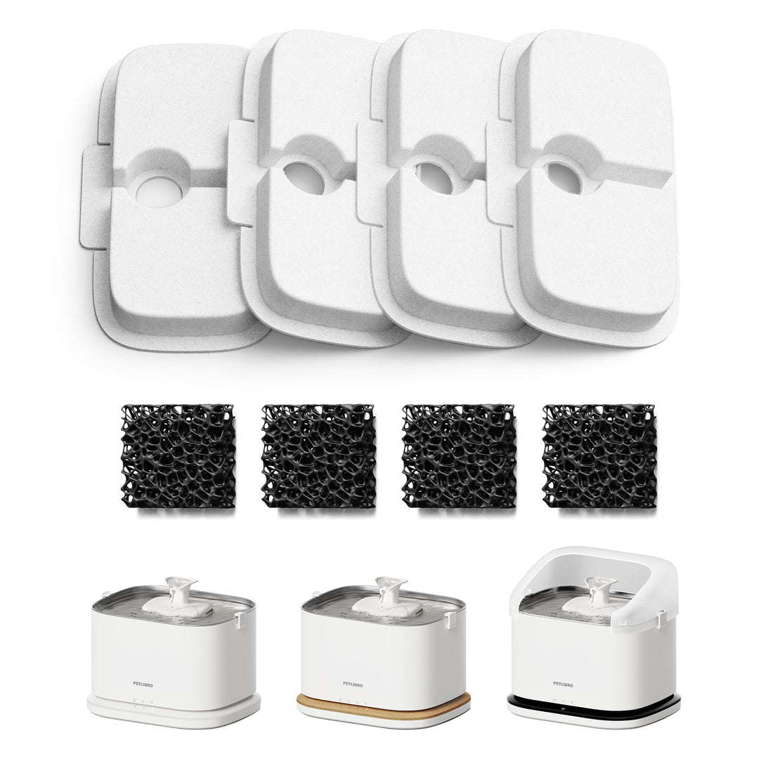 PETLIBRO Katzenbrunnen Filter, 4er Pack Ersatzfilter & Schwämme für Dockstream WF106/WF116/WF105/WF1