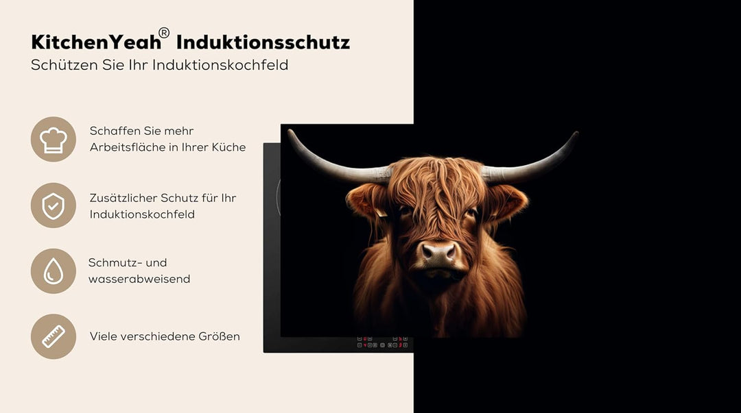 KitchenYeah© Herdabdeckplatte 75x52 cm Einteilig Induktionsmatte Küche Abdeckung Ceranfeld Herd Abde