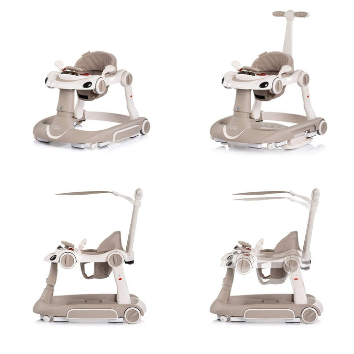 Chipolino Lauflernhilfe Happy Walker 5 in 1 Schaukelfunktion Musik Lichter Räder beige, beige