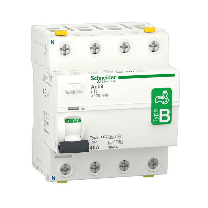 Schneider Electric Fehlerstrom-Schutzschalter IID 4P 40A 30MA TYP B-EV, A9Z51440 40 Ampere B-EV 40 A