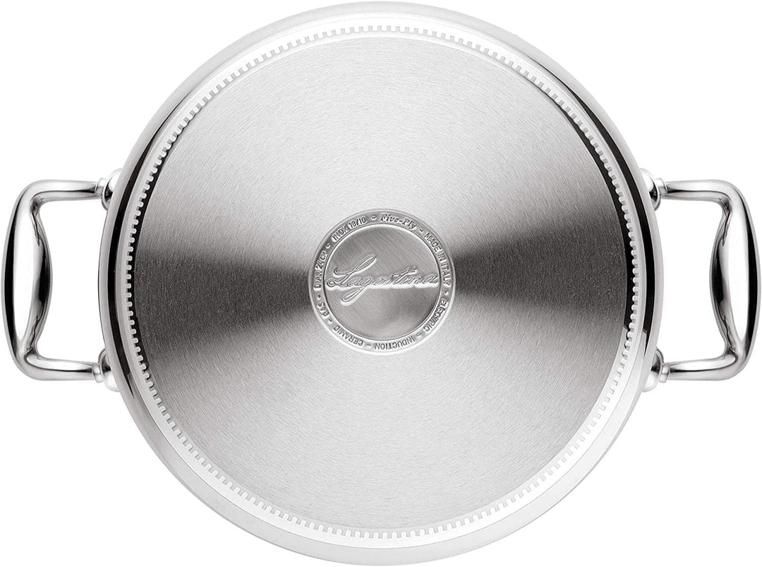 Lagostina Accademia Lagofusion Topf mit 2 Griffen mit Deckel, Edelstahl 18/10 Ø 18 cm, Induktionskoc