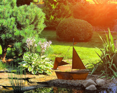 Blümelhuber Gartendeko Rostoptik Segelschiff - Rost Deko für Garten zum Bepflanzen - Maritime Edelro