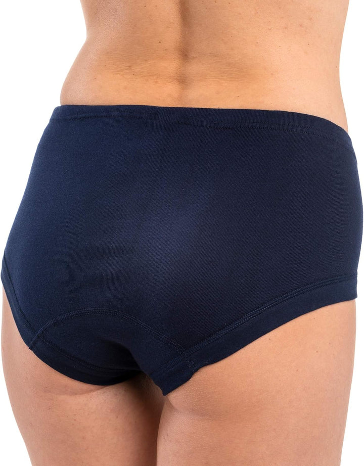 HERMKO 3er Pack Damen Taillenslip aus 100% Bio-Baumwolle mit Tunnelzug und elastischem Beinabschluss