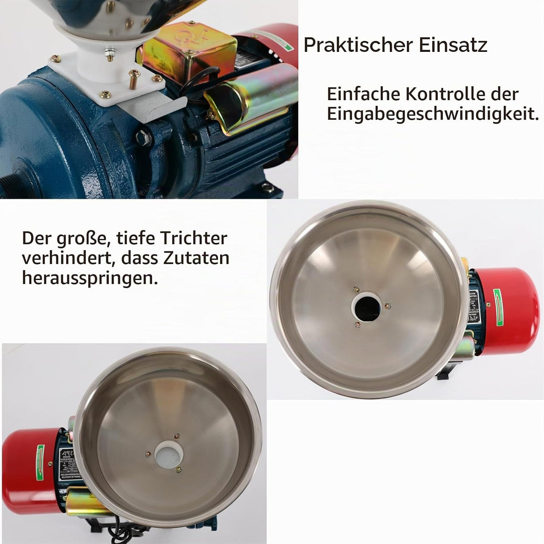 Maismühle 50-75 kg/h 2200W Elektrische-Schrotmühle, industrielle Zerkleinerer für Getreide Pfeffer S