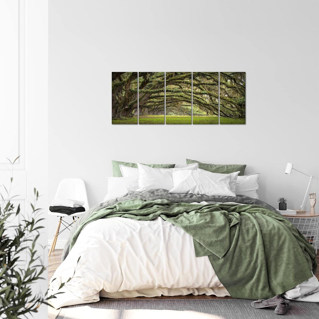 Runa Art Bild Wald Landschaft Wandbilder auf Vlies Leinwand 5 Teilig Wanddekoration Schlafzimmer Woh