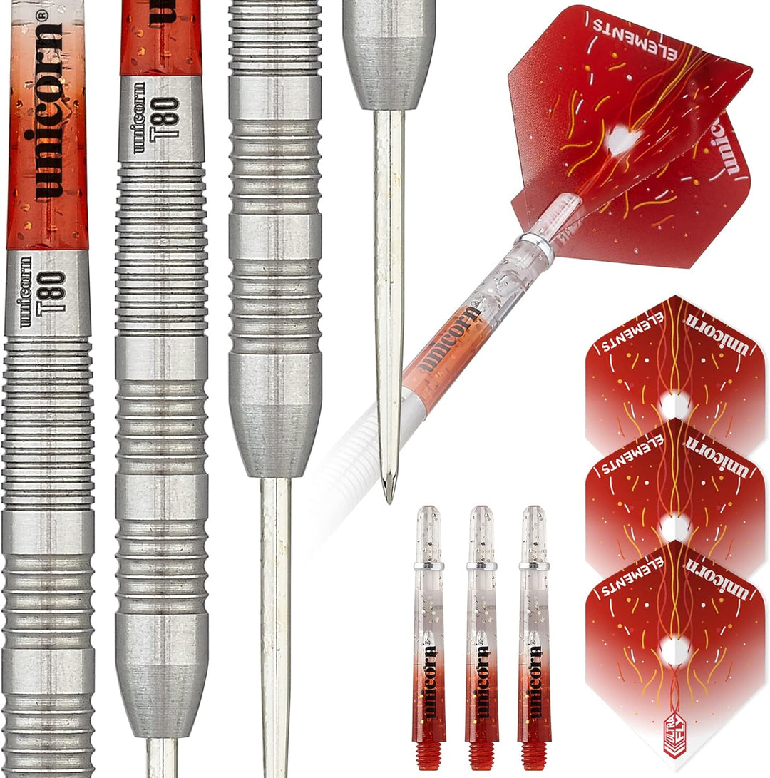 Unicorn Striker Dartpfeile Typ 3, 80% Wolfram, Stahlspitze 22 g rot, 22 g rot