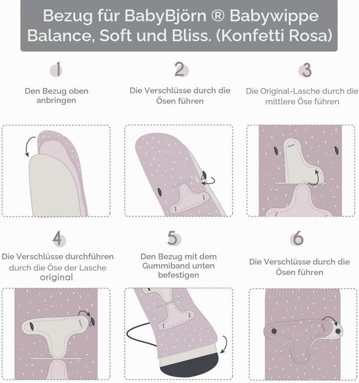 Hypoallergener, superweicher und atmungsaktiver Baumwollbezug für BabyBjörn ® Balance, Soft und Blis