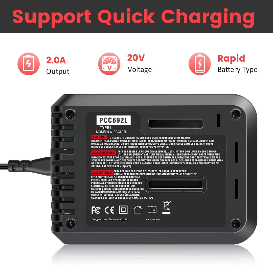 ASUNCELL 2A Li-ion Akku Ladegerät Kompatibel mit Black & Decker Lithium-Akku, 18V Schnell-Ladegerät
