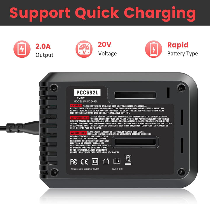 ASUNCELL 2A Li-ion Akku Ladegerät Kompatibel mit Black & Decker Lithium-Akku, 18V Schnell-Ladegerät