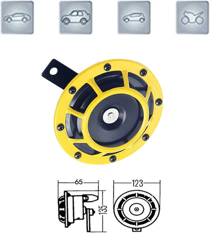 YIYIDA Auto Elektrische Hupe 135db Auto Hupen Kit 12V car Horn Super Lauter Hochton und Tiefton Meta