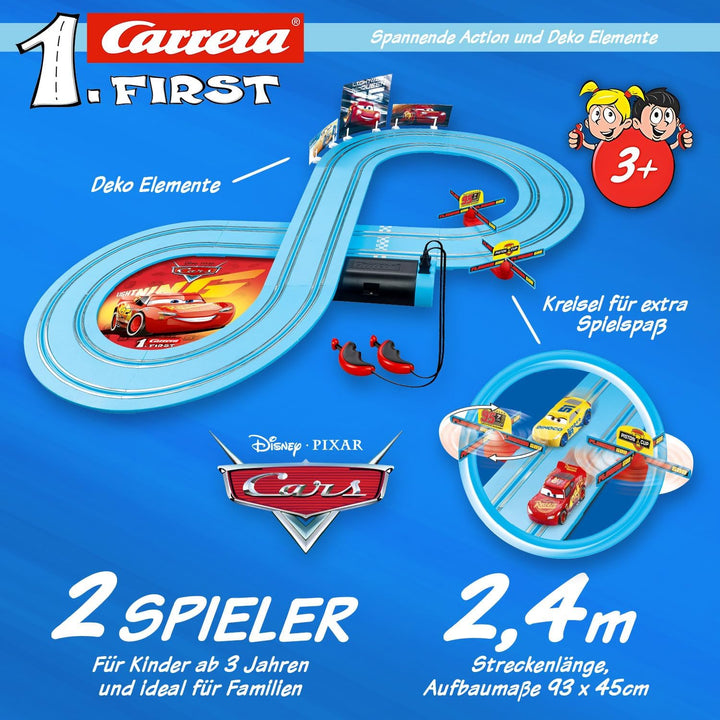 Carrera FIRST Disney Pixar Cars Rennbahn Set | Race of Friends | Batteriebetriebene Rennstrecke | Ab