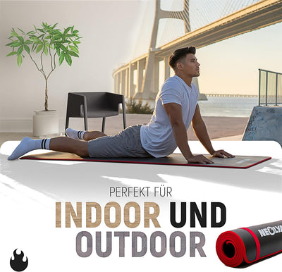Fitnessmatte Schwarz + E-Book mit Übungen – Fitness Matte Gymnastik Matte Dicker Fitnessmatte Schwar