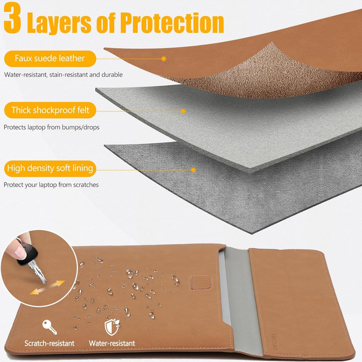 HYZUO 13,3-14 Zoll Laptop Hülle Tasche mit Standfunktion für MacBook Pro 14 M5/M4/M3/M2/M1 2026-2021