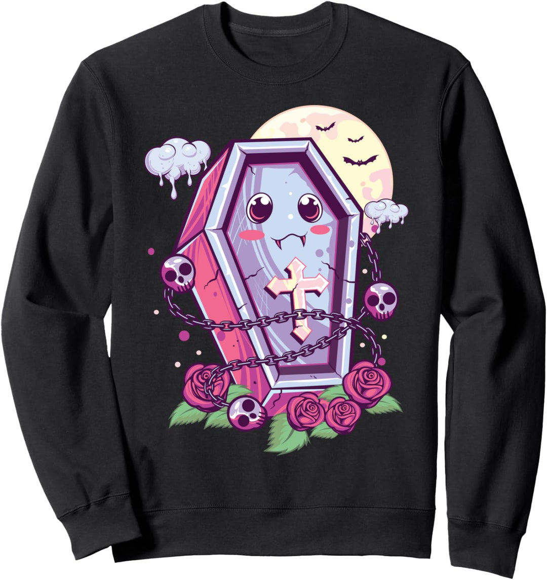 Kawaii Pastel Goth Cute Creepy Coffin Menhera Occult Nu Goth Sweatshirt