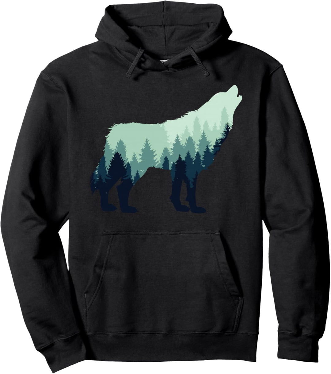 Wolf Natur Outdoor Wald Camping Wandern Geschenk Pullover Hoodie
