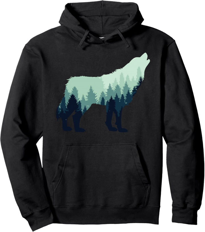 Wolf Natur Outdoor Wald Camping Wandern Geschenk Pullover Hoodie