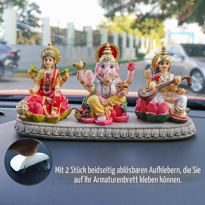 Indien Laxmi Ganesh Saraswati Statue – 9,9 cm H indischer Gott Lakshmi Ganesha Saraswati Idol Figur