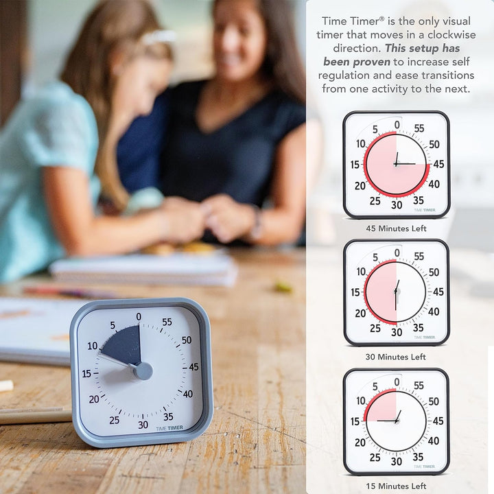 Time MOD - 60 Minuten Visueller Timer Home Edition für Kinder – Homeschooling, Timer für Schultisch,