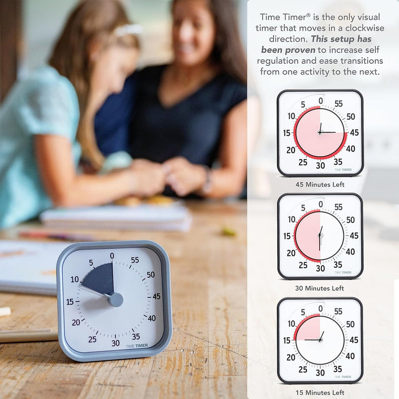 Time MOD - 60 Minuten Visueller Timer Home Edition für Kinder – Homeschooling, Timer für Schultisch,