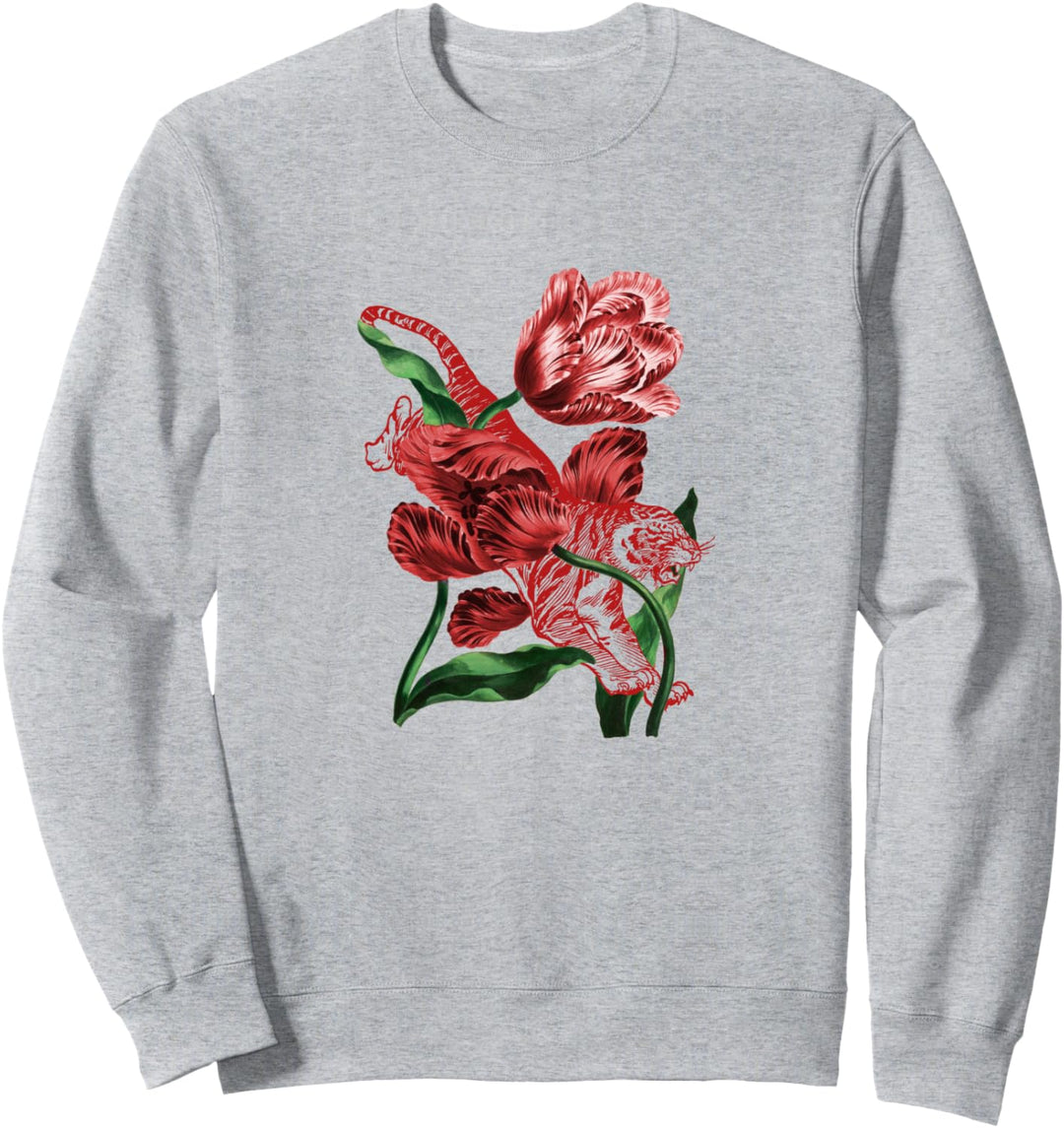 Tigerblumen Natur Sweatshirt