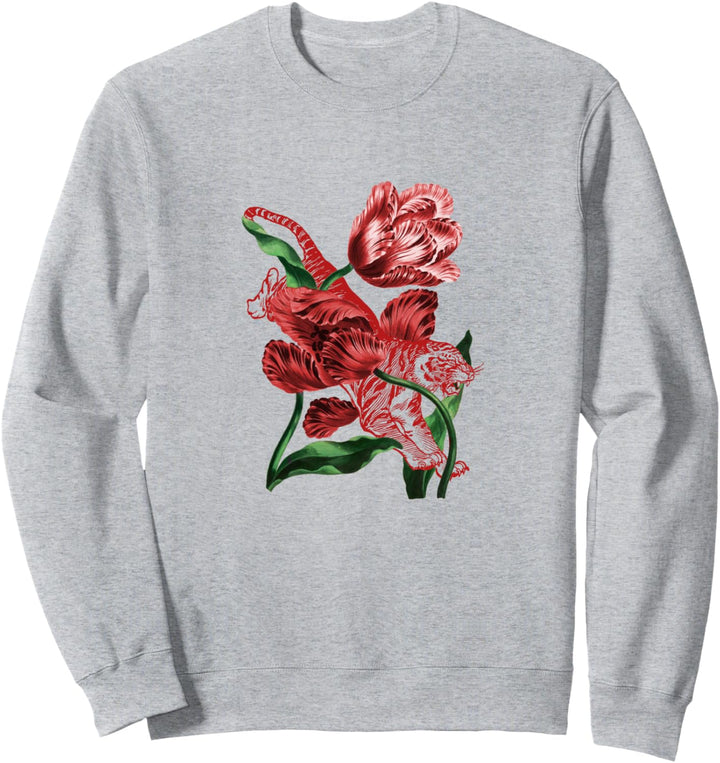 Tigerblumen Natur Sweatshirt