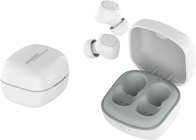 auvisio Kabelose Kopfhörer: In-Ear-Stereo-Headset, BT 5, Ladebox, 18 Std. Spielzeit, App, 2er-Set (K