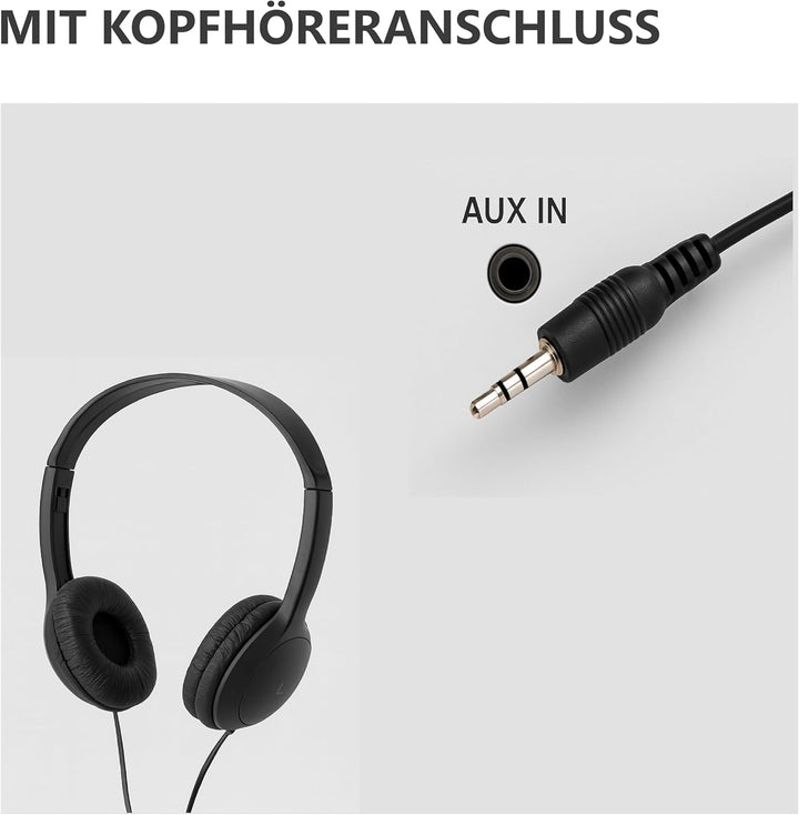 Silva Schneider UR 4200 BT – Kompaktes UKW-PLL-Uhrenradio mit Akku, Bluetooth, Dual-Alarm, Nachtlich