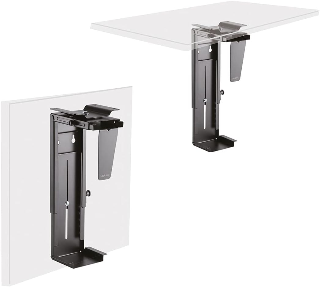 LogiLink EO0005 Einstellbare Untertisch/Wand PC-Halterung 360° drehbar mit variabler Grösseneinstell