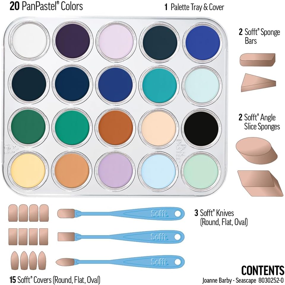 PanPastel Seascape Painting Set with Joanne Barby 20 Colors + Palette & Tools