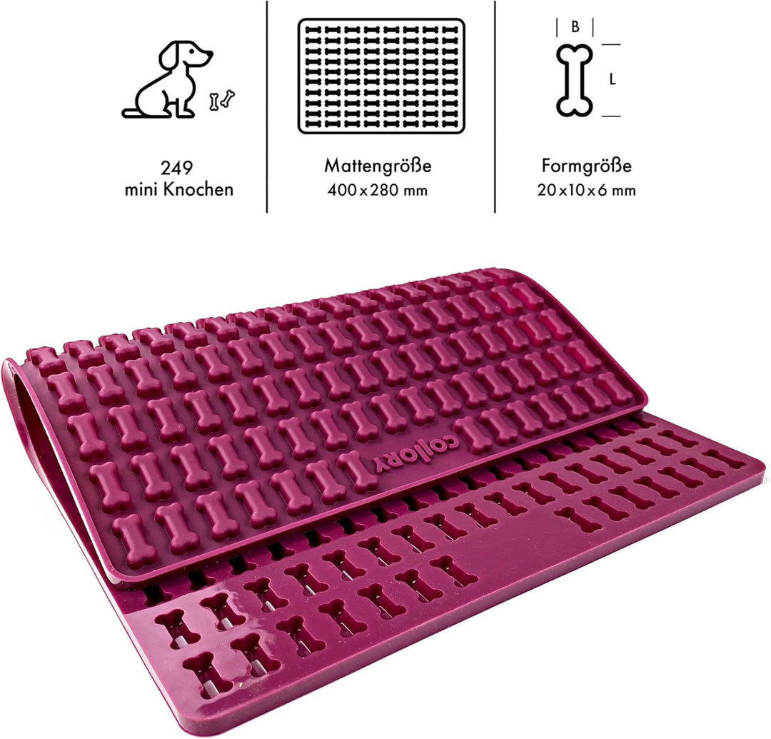 Collory® Mini Knochen (2cm) Silikon Backmatte, Backform für mini DIY Hundekekse und Leckerlis, Knoch