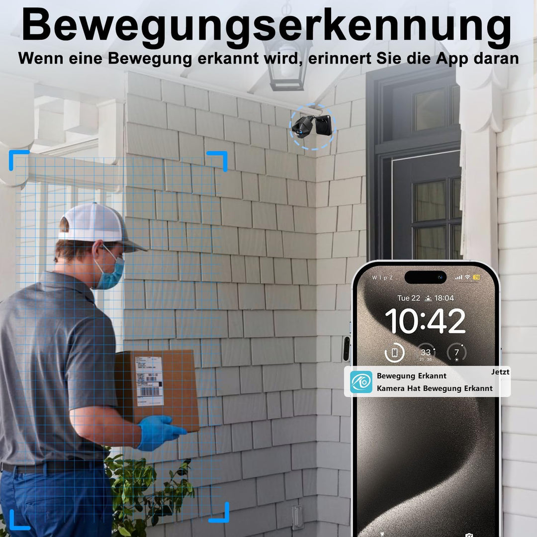 Mini Kamera 4K HD WLAN Kamera - Live Übertragung Handy APP Für WiFi Camera Indoor mit Akku Sicherhei