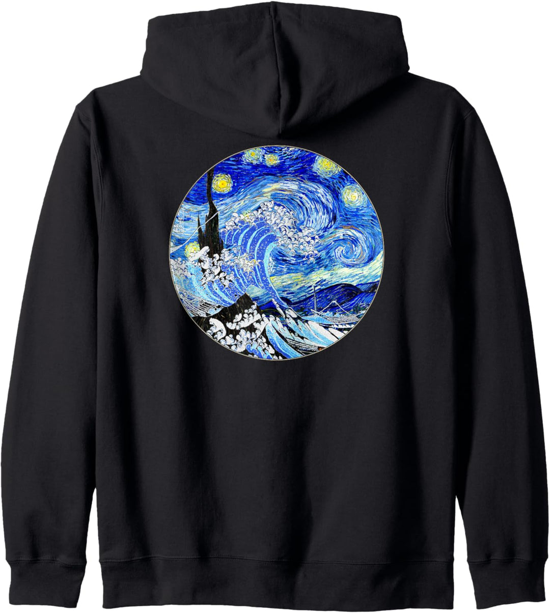Grosse Sternennacht Welle Berühmte Kunst Van Gogh Hokusai Kapuzenjacke
