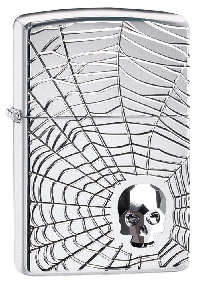 ZIPPO – Gold Skull Design - High Polish Chrome, Armor – Sturmfeuerzeug, nachfüllbar, in hochwertiger